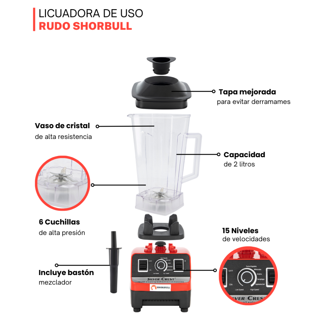 Licuadora Profesional Shorbull - 4500W - 2 Años de Garantía TOTAL